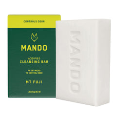 Mando Acidified Cleansing Bar shows dense lather for lasting odor control.