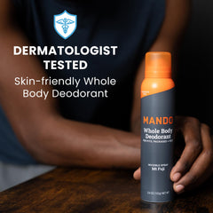 Active lifestyle scene with Mando on-the-go deodorant trio in use
