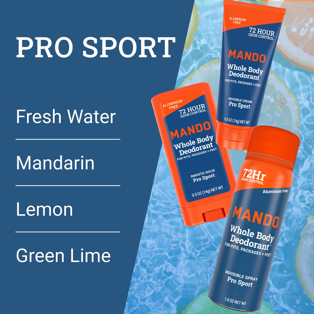 Mando aluminum-free deodorant for gentle, non-irritating protection.