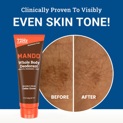 Mando cream texture close-up showing smooth application on skin.