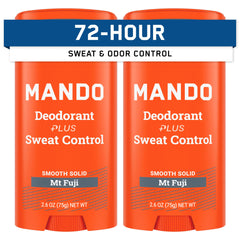 Mando Mt Fuji stick front shows a sleek solid antiperspirant for all-day odor control.