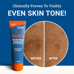 Mando odor-control-72-hours-claim label view communicates long-lasting protection