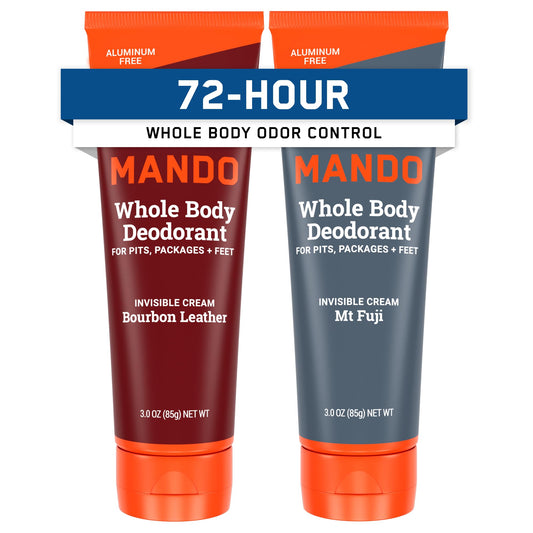 Mando 2-pack Bourbon Leather deodorant tubes for all-day odor control