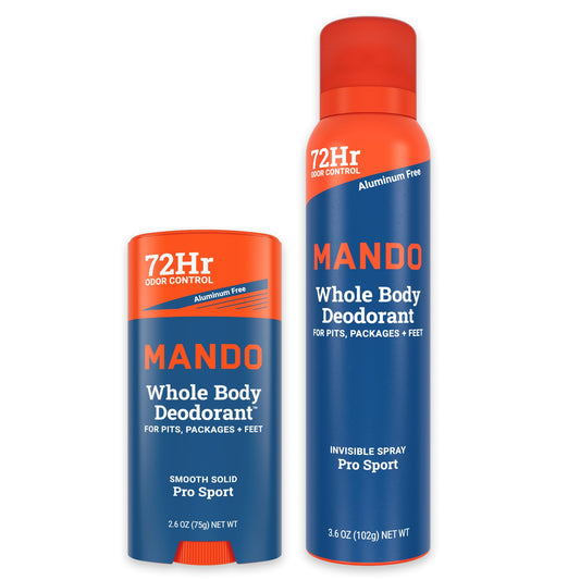Mando solid-stick application for targeted odor protection all day