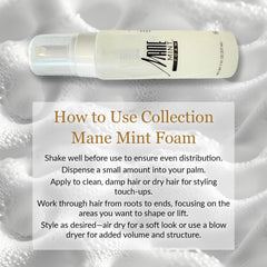 Mane Life Mint Foam suitable for all hair types from straight to curly textures.