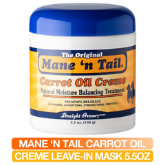 Mane 'n Tail Carrot Oil Creme applying to hair demonstrates leave-in use