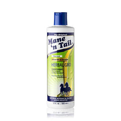 Mane 'n Tail Herbal Gro Conditioner closeup shows silky, shiny results