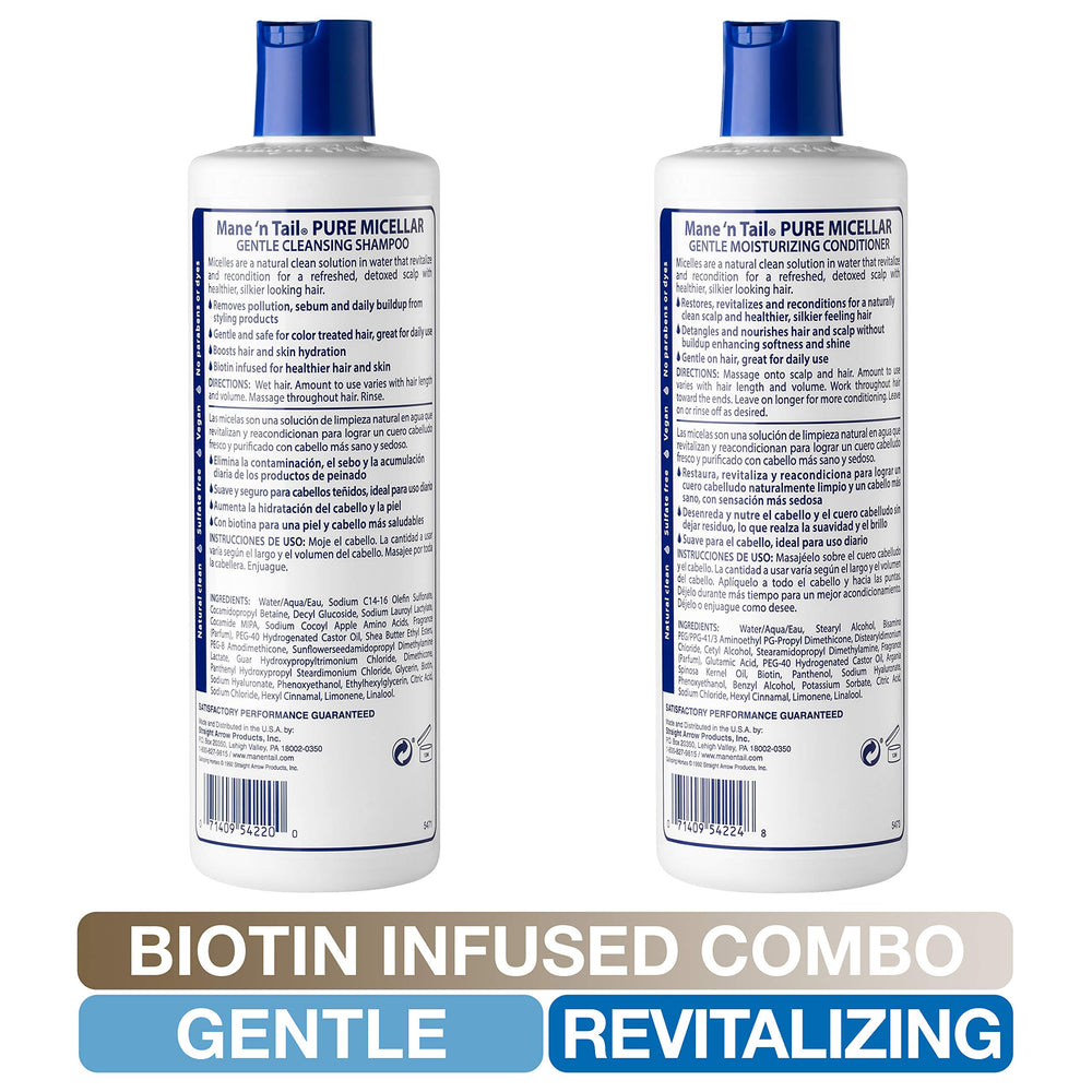 Mane 'n Tail micellar conditioner smoothing-glide helps reduce breakage.