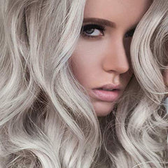 MANIC PANIC Silver Stiletto on blonde hair demonstrates customizable toning effect.