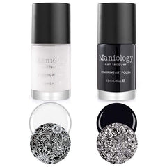 Maniology Black & White duo stamping set bottles for bold contrast