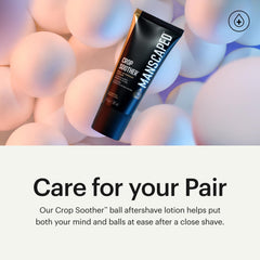 MANSCAPED Crop Soother lotion on skin shows immediate post-shave comfort