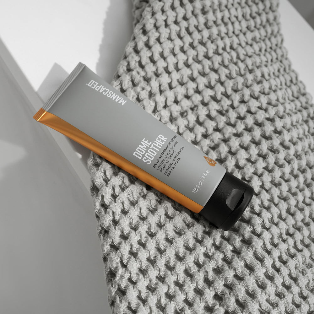 MANSCAPED Dome Soother in a minimal setup, supporting quick post-shave recovery.