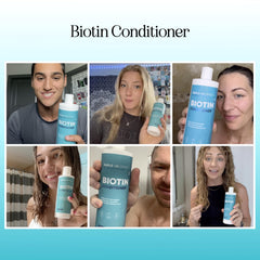 Maple Holistics Biotin Conditioner closeup-hair-strands suggests detangling and voluminous results.