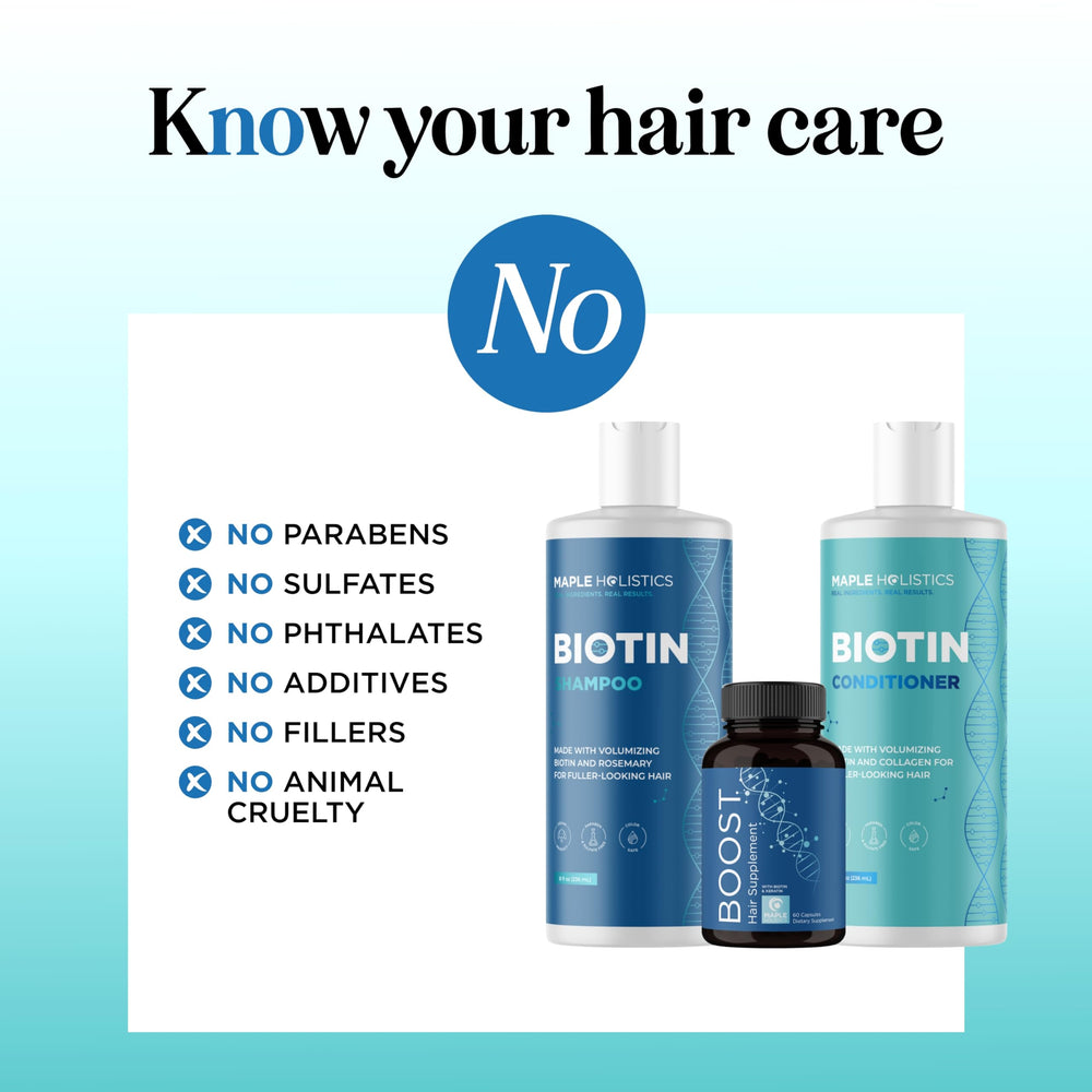 Maple Holistics Biotin set display showcasing full kit for growth-minded routines