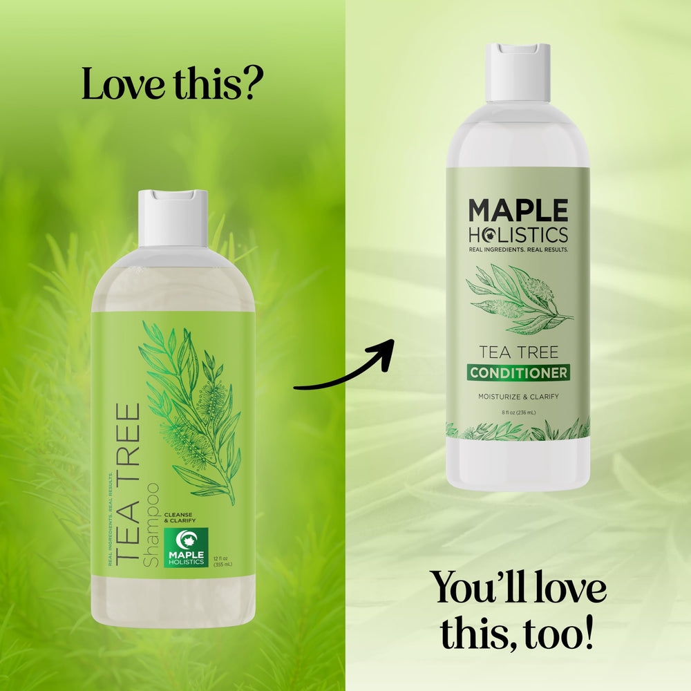 Maple Holistics color-safe shampoo packaging displayed for all hair types.