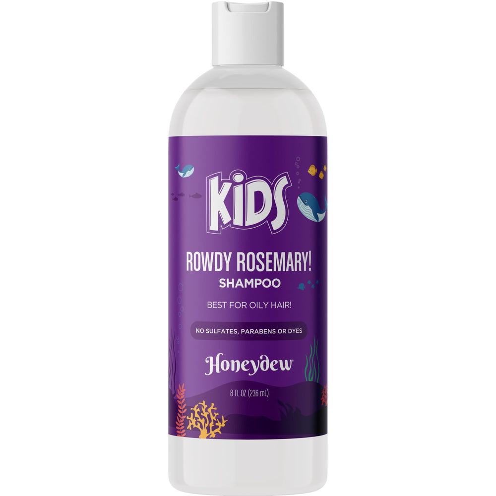 Maple Holistics deep-cleansing kids shampoo bottle highlights tea tree for gentle buildup removal.