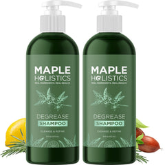 Maple Holistics Degrease Shampoo bottle emphasizes oil control and refreshing cleanse.