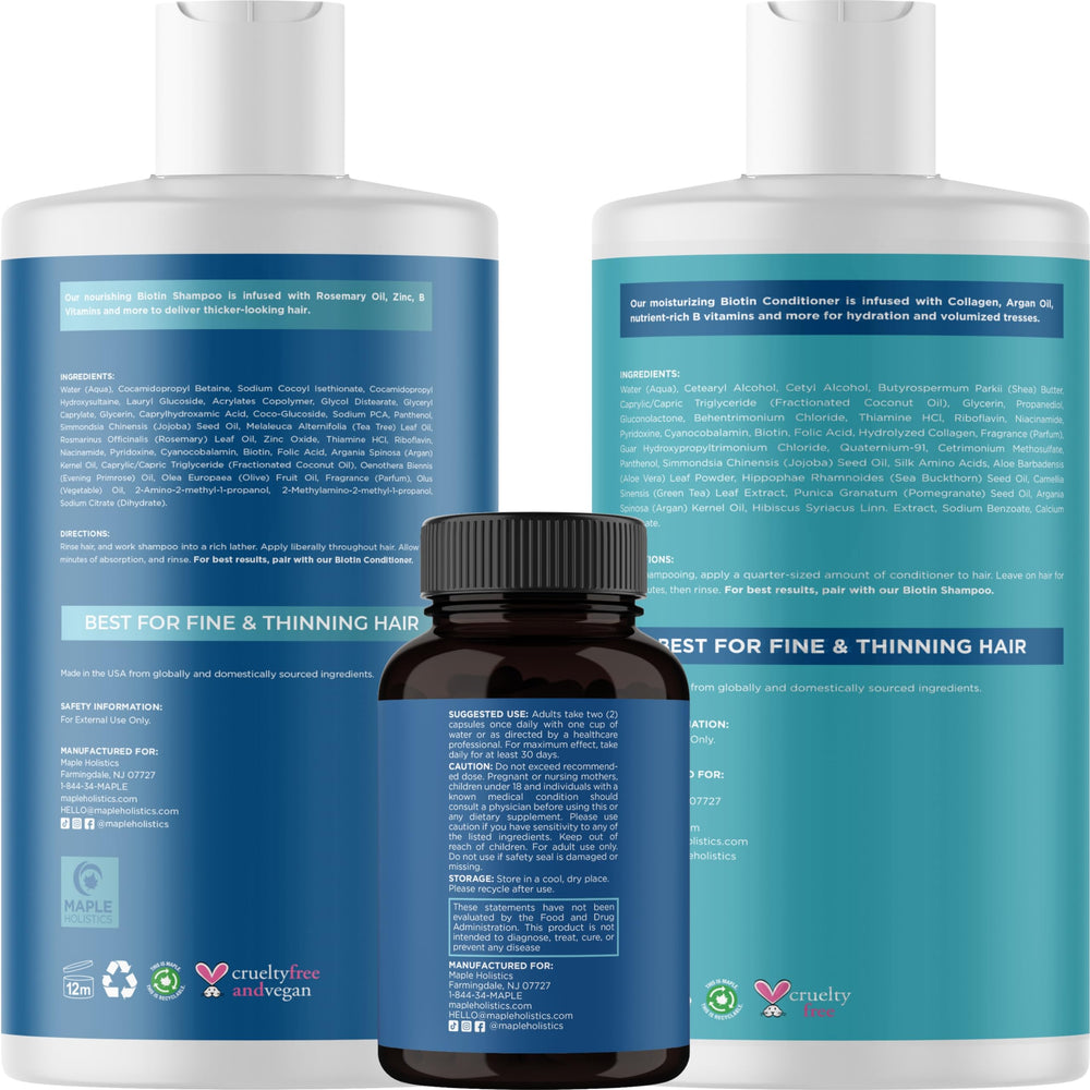 Maple Holistics Hair Growth Supplement packaging showing two-month supply.