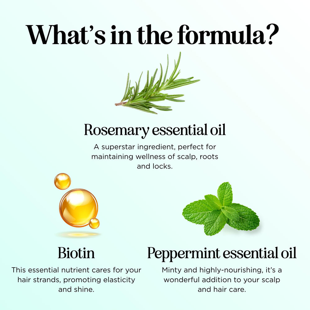 Maple Holistics rosemary water droplets showing potent botanical blend