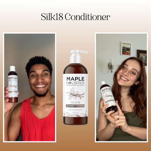 Maple Holistics Silk Protein Conditioner application shows even distribution