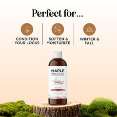Creamy texture of Maple Holistics Silk Protein Conditioner gliding through hair