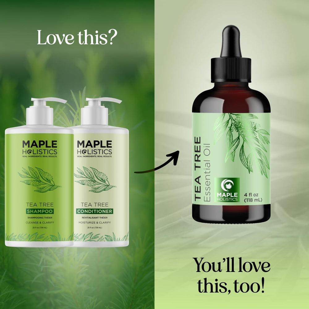 Maple Holistics Tea Tree Pack shot highlights the full 25 fl oz set