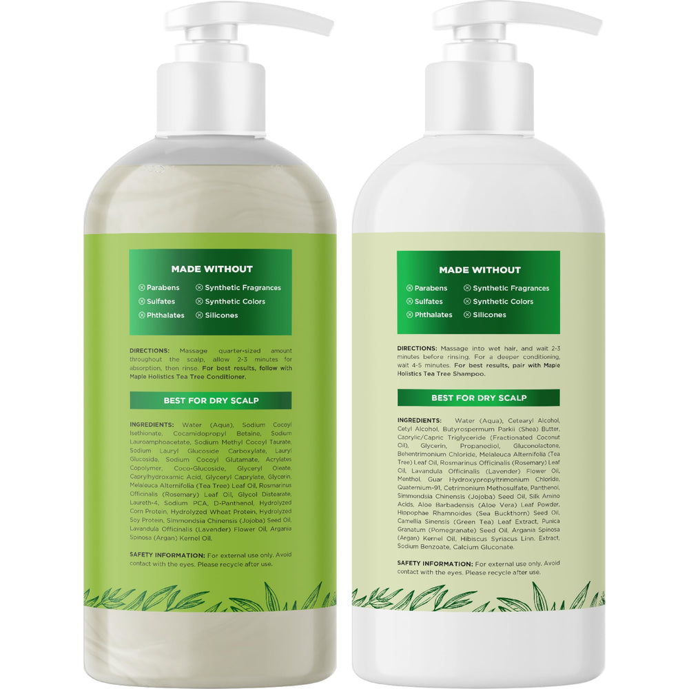 Maple Holistics Tea Tree Shampoo foaming lather in hand, cleansing scalp