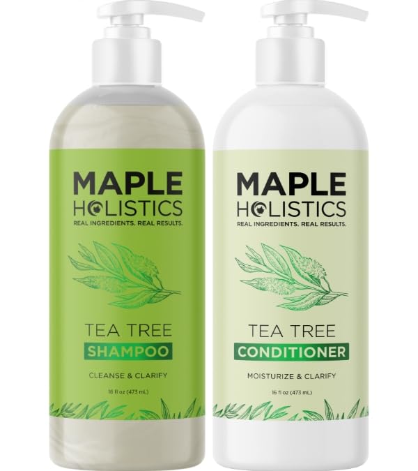 Maple Holistics Tea Tree Shampoo with measuring cap for precise dosing