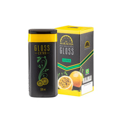 MARACUJA Maracuja Extra Gloss bottle pour demonstrates hydrating formula for smoother hair.