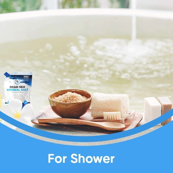 Marco Esra Dead Sea Salt in a bath scene evokes calm and spa-like relaxation.