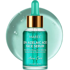 MAREE Azelaic Acid Serum bottle close-up for gentle soothing and radiance.