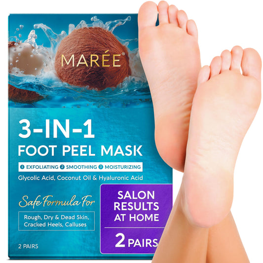 MAREE Foot Peeling Mask box—spa-ready packaging perfect for gift giving.