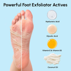 MAREE Foot Peeling Mask packaging closeup emphasizes safe, at-home foot care.