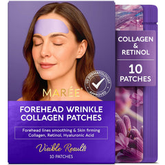 MAREE forehead wrinkle patches closeup showing targeted smoothing action.