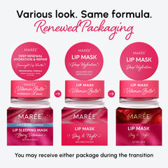 MAREE Lip Mask Two-Pack Display—great value for dry lip care routines