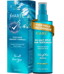 MAREE Texture Spray bottle with sea salt for natural beach waves and flexible hold.