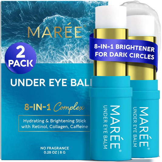 MAREE Under Eye Balm Stick application close-up showing smooth glide for easy daily use