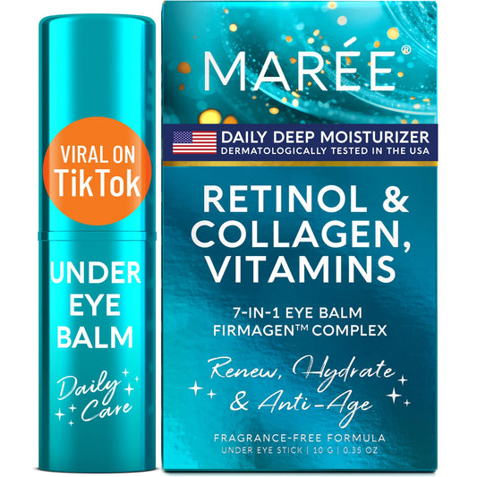 MAREE Under Eye Balm Stick closeup reveals retinol-ceramide formula for hydration
