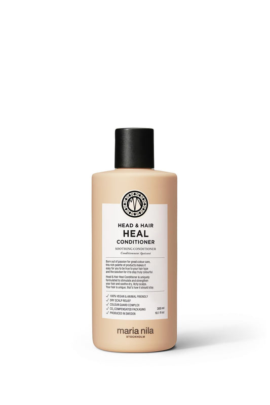 Maria Nila Head & Hair Heal conditioner bottle front for vegan scalp care.