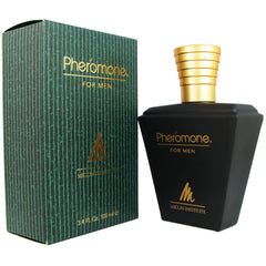 Marilyn Miglin Pheromone for Men bottle in focus, ideal for casual wear