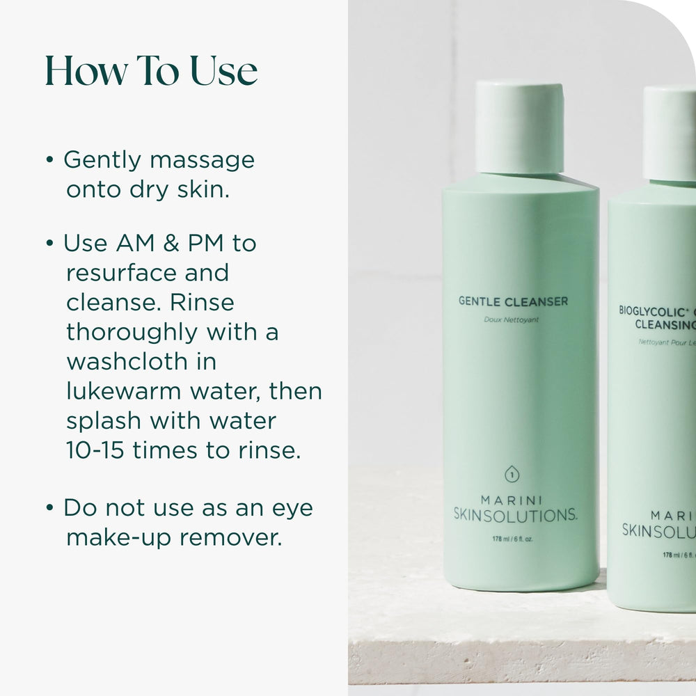 Marini SkinSolutions cleanser being used near the eye area for delicate skin care.