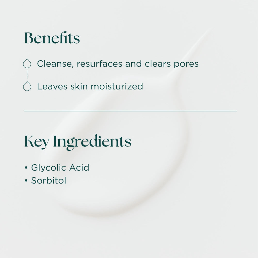 Close-up of non-foaming texture of Marini cleanser, highlighting gentle cleansing feel.