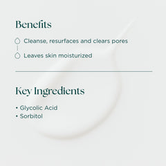 Close-up of non-foaming texture of Marini cleanser, highlighting gentle cleansing feel.
