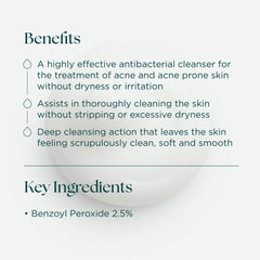 Marini SkinSolutions benzoyl peroxide wash foam application shows gentle cleansing for oily skin.