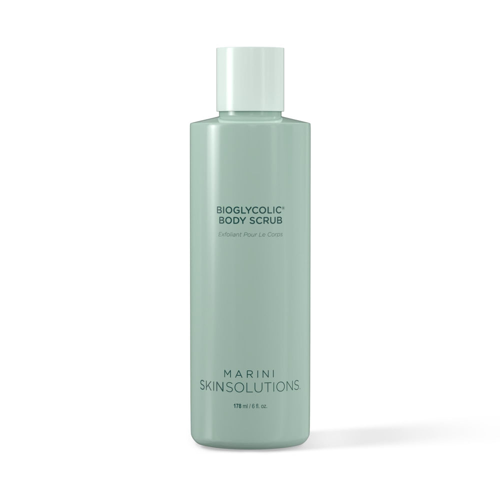 Marini SkinSolutions Bioglycolic Body Scrub bottle front for gentle exfoliation