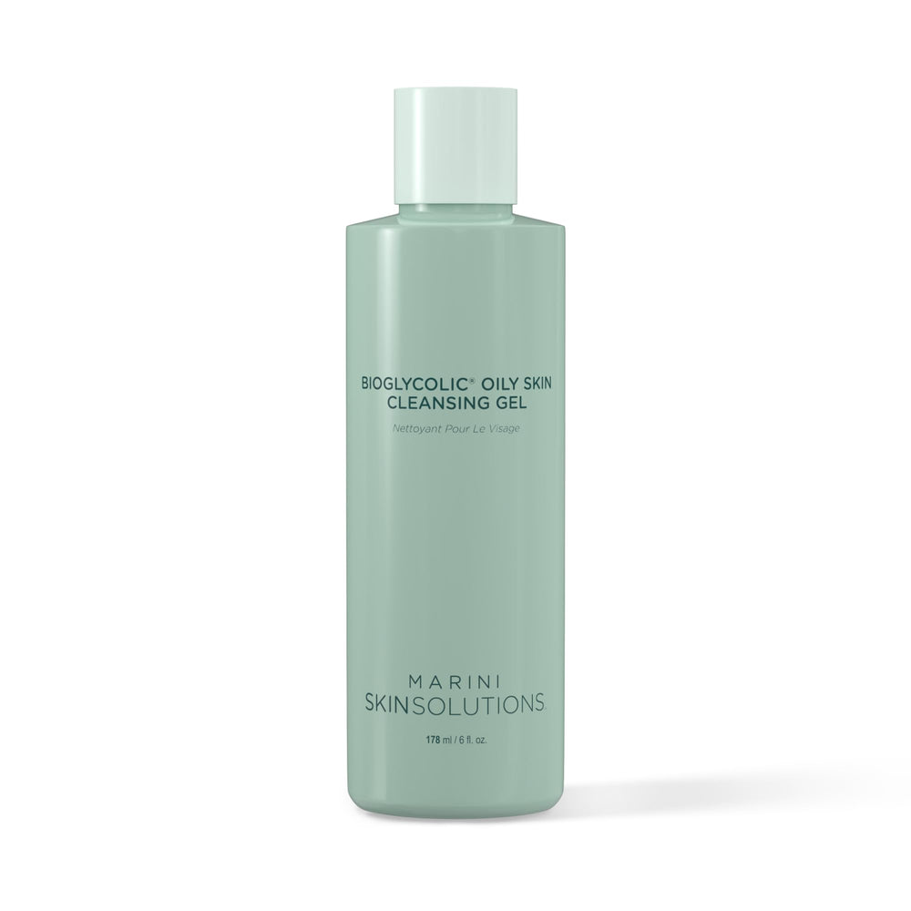 Marini SkinSolutions Bioglycolic cleansing gel bottle for oily skin.