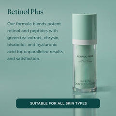 Marini SkinSolutions Retinol Plus cream swirl shows rich texture for hydration and luminosity.