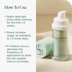 Marini SkinSolutions Retinol Plus luminosity shot suggests brighter, more radiant skin texture.
