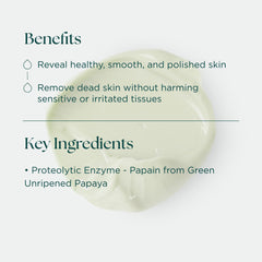 Close-up of papaya enzyme formula in Skin Zyme, exfoliating dull skin safely.