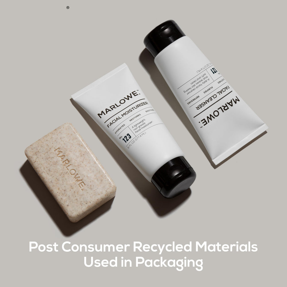 MARLOWE Deep cleansing bar close-up with apricot seeds and pumice visible